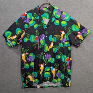 Vtg Margaritaville Camp Shirt Mens XL Tropical Cabana Lounge Bird Key West